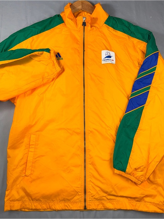 adidas Other - Vintage Brazil Jacket Mens Medium Yellow Soccer France 98 World Cup Adidas 90s